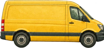 Gelbes Lieferfahrzeug